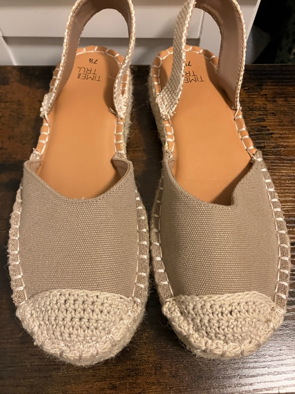 Time and Tru Tan Canvas Espadrille Slingback